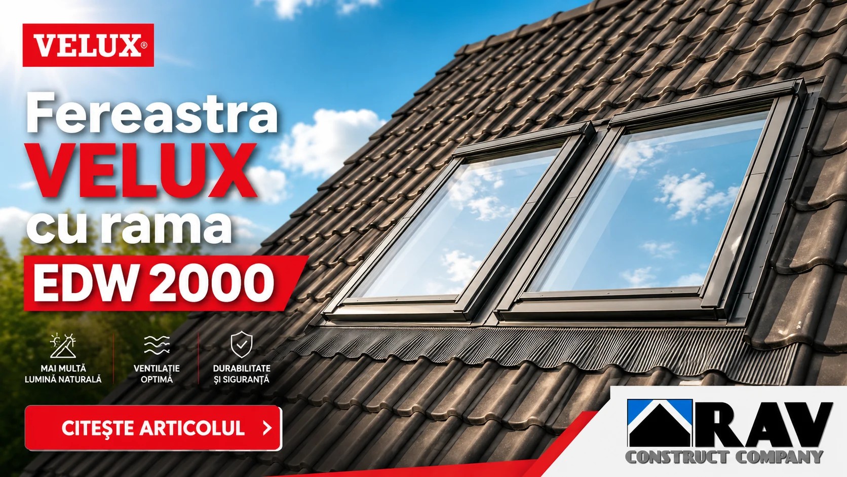 Fereastra VELUX GZL 66X118 1051 + Rama EDW 2000